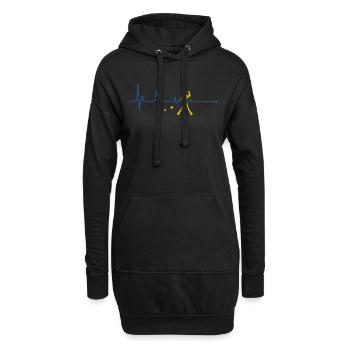 Tauchen Herzschlag diving Taucher Apnoe - Hoodie-Kleid - Schwarz - Vorne