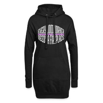 outils tronçonneuse saisir charpentier fille tshirts - Sweat-shirt à capuche long Femme - noir - Devant