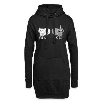 Motif de chat licorne mignon pour les propriétaires de chats - Sweat-shirt à capuche long Femme - noir - Devant