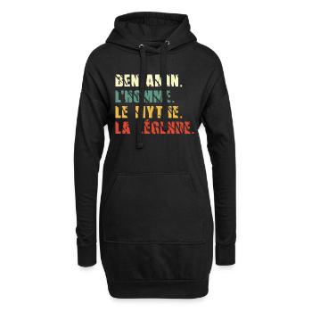 Benjamin l homme le mythe la légende - Sweat-shirt à capuche long Femme - noir - Devant