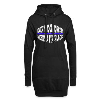 Cutter arboriculture t-shirts de charpentier - Sweat-shirt à capuche long Femme - noir - Devant