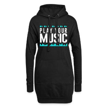 Spiel deine Musik, Play your Music - Hoodie-Kleid - Schwarz - Vorne