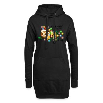 All i want for Christmas is a Nap - Hoodie-Kleid - Schwarz - Vorne
