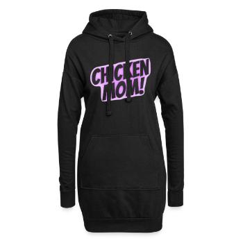 chicken mom - Hoodie-Kleid - Schwarz - Vorne