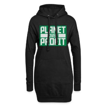planet over profit Zitat - Hoodie-Kleid - Schwarz - Vorne
