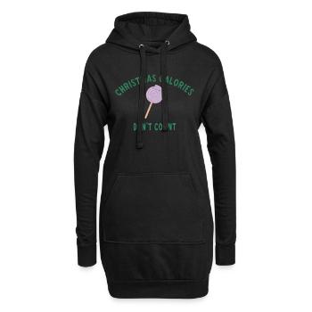 Christmas calories don't count - Sweat-shirt à capuche long Femme - noir - Devant