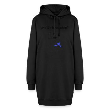 sind Sie betrunken? - Hoodie-Kleid - Schwarz - Vorne - AI Model Female 172 light (172cm)