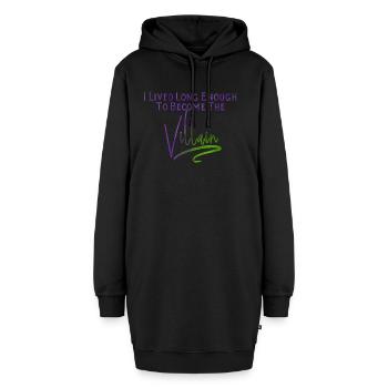 Villain (in hell) - Hoodie-Kleid - Schwarz - Vorne - AI Model Female 172 light (172cm)