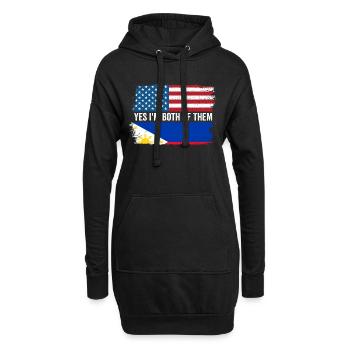 Oui, je suis tous les deux un philippin américain Fil-Am - Sweat-shirt à capuche long Femme - noir - Devant