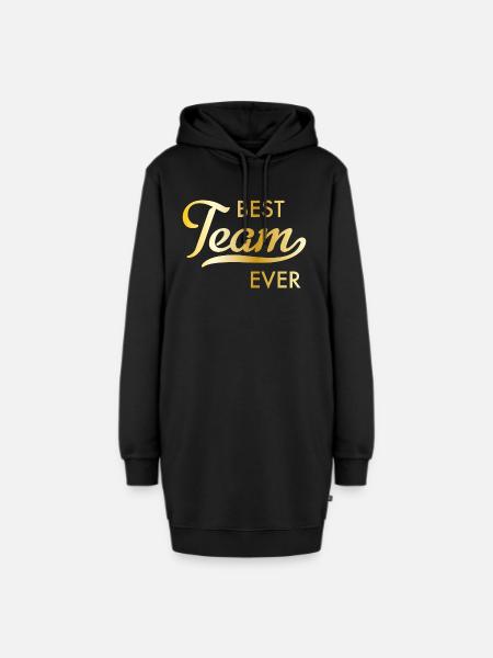 Bestes Team - Hoodie-Kleid - Schwarz