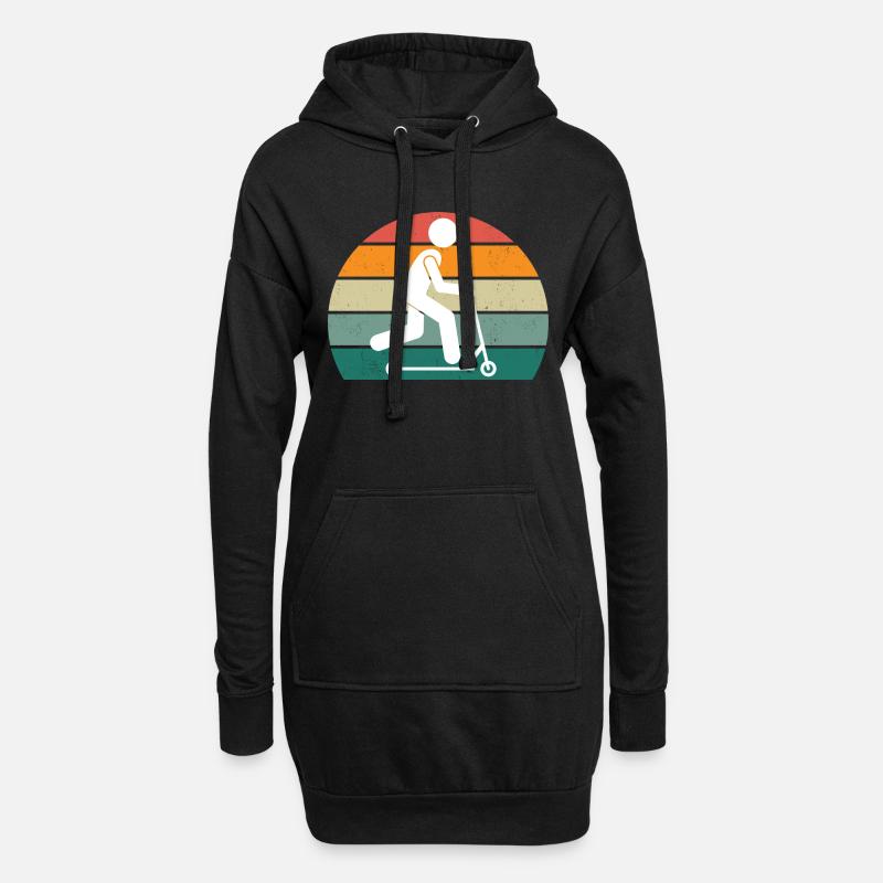 RetroScooter - Hoodie-Kleid - Schwarz