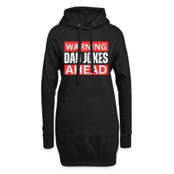 Warning Dad Jokes Ahead - Hoodie Dress - black - Front