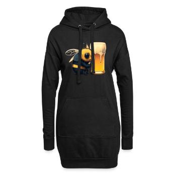 Abeille douce avec nectar spécial: bière - Sweat-shirt à capuche long Femme - noir - Devant