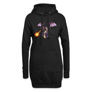 Wütender Drache - Hoodie-Kleid - Schwarz - Vorne