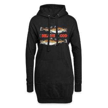 Fishing - I believe in Cod - Hoodie Dress - black - Front