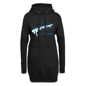 Winter - Rutschig / Glatt - Hoodie-Kleid - Schwarz - Vorne