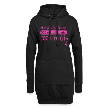 Attachiante Delichieuse - Sweat-shirt à capuche long Femme - noir - Devant