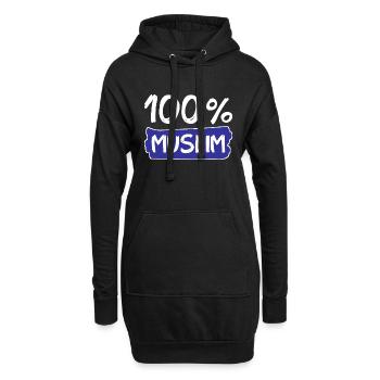 100% Muslim - Muslime - Islam - Hoodie-Kleid - Schwarz - Vorne
