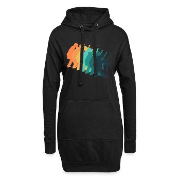 Retro-Tanz - Hoodie-Kleid - Schwarz - Vorne
