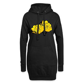 roses - Hoodie-Kleid - Schwarz - Vorne