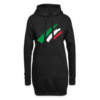 Italien Flagge Streifen - Hoodie-Kleid - Schwarz - Vorne