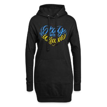 Valeewear - Solidarité avec l’Ukraine - Sweat-shirt à capuche long Femme - noir - Devant