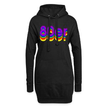 Années 80 - Sweat-shirt à capuche long Femme - noir - Devant