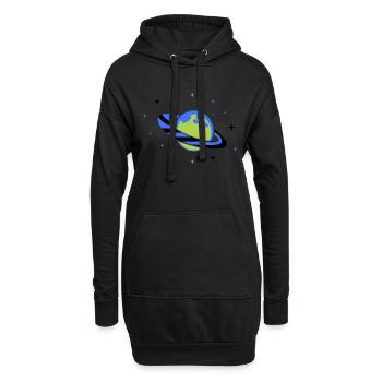 planet 02 - Hoodie-Kleid - Schwarz - Vorne