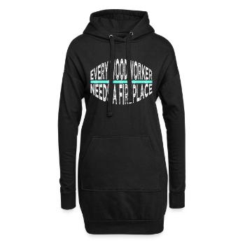 charpentier arboriculture a vu l’idée présente - Sweat-shirt à capuche long Femme - noir - Devant