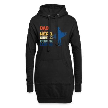 Papa Held Surf Coach Legende Lustig Surfen Papa - Hoodie-Kleid - Schwarz - Vorne