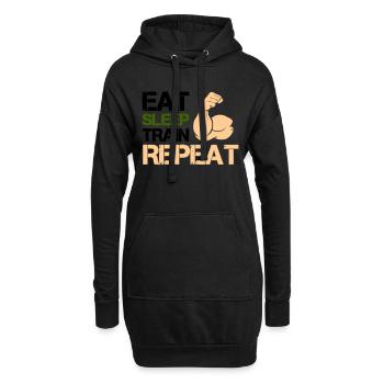 bizeps eat sleep train - Hoodie-Kleid - Schwarz - Vorne