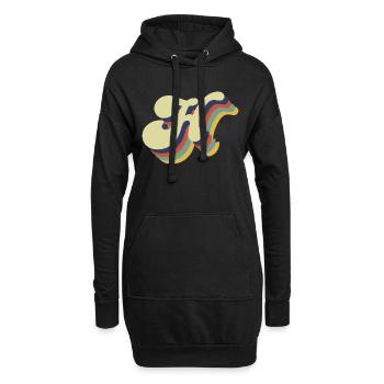 Retro-Buchstabe H - Hoodie-Kleid - Schwarz - Vorne