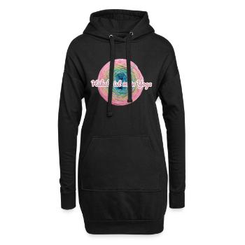 Häkeln ist mein Yoga - Hoodie-Kleid - Schwarz - Vorne