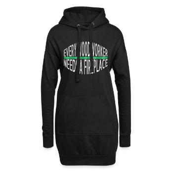 hearbeat chainsaw carpenter plumber joke - Hoodie-Kleid - Schwarz - Vorne