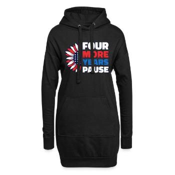 Vier weitere Jahre, Pause - Lustiges Biden-Zitat - Hoodie-Kleid - Schwarz - Vorne
