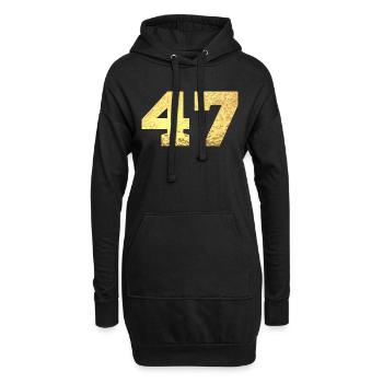 Numéro 47 paillettes doré - 47e anniversaire - Sweat-shirt à capuche long Femme - noir - Devant