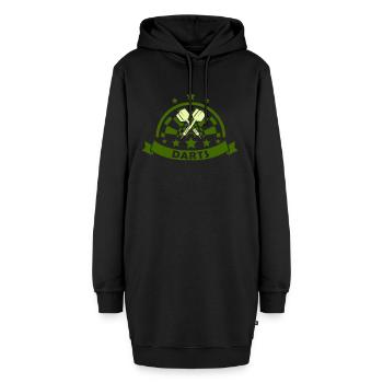 darts - Hoodie-Kleid - Schwarz - Vorne
