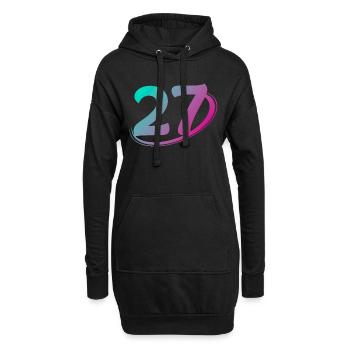 Numéro 27 multicolore - Sweat-shirt à capuche long Femme - noir - Devant