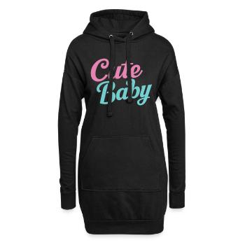 Cute baby - Hoodie Dress - black - Front