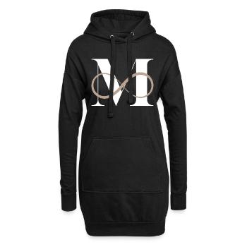 Lettre m infinie - Sweat-shirt à capuche long Femme - noir - Devant