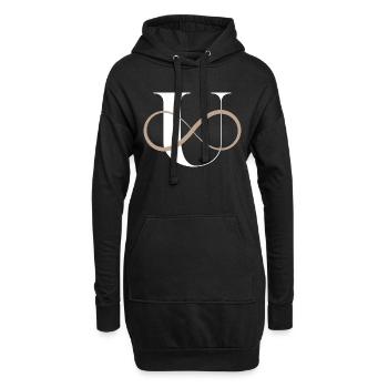 Lettre u infinie - Sweat-shirt à capuche long Femme - noir - Devant