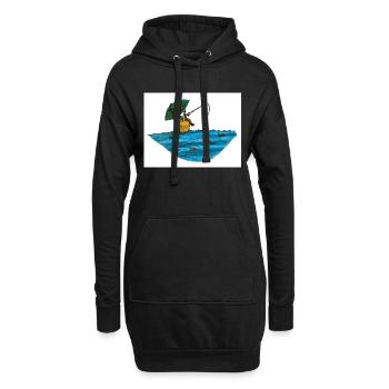 Poisson - Sweat-shirt à capuche long Femme - noir - Devant