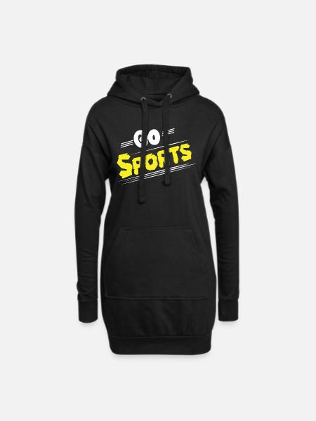 Go Sports Funny Sarcastic Saying Slogan - Hoodie Dress - black