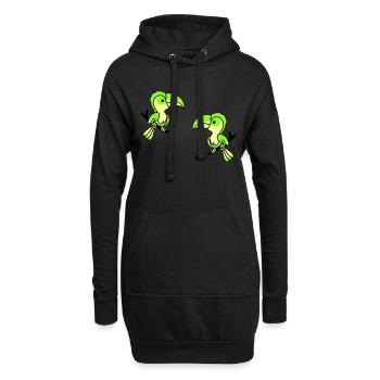 Perroquet 2 - Sweat-shirt à capuche long Femme - noir - Devant