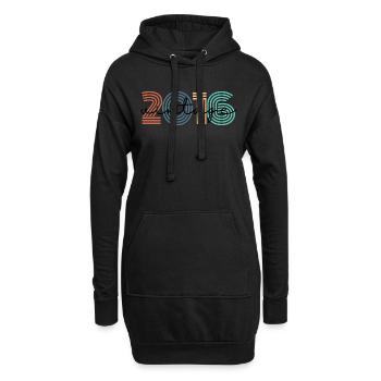 2016 vintage rétro - Sweat-shirt à capuche long Femme - noir - Devant