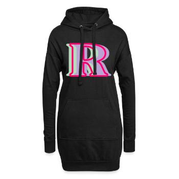 Mehrfarbiger Buchstabe r - Hoodie-Kleid - Schwarz - Vorne