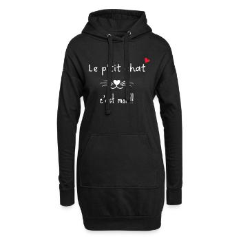 Die kleine Katze bin ich - passende Mama - Hoodie-Kleid - Schwarz - Vorne