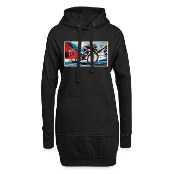 Fahrrad - Hoodie-Kleid - Schwarz - Vorne