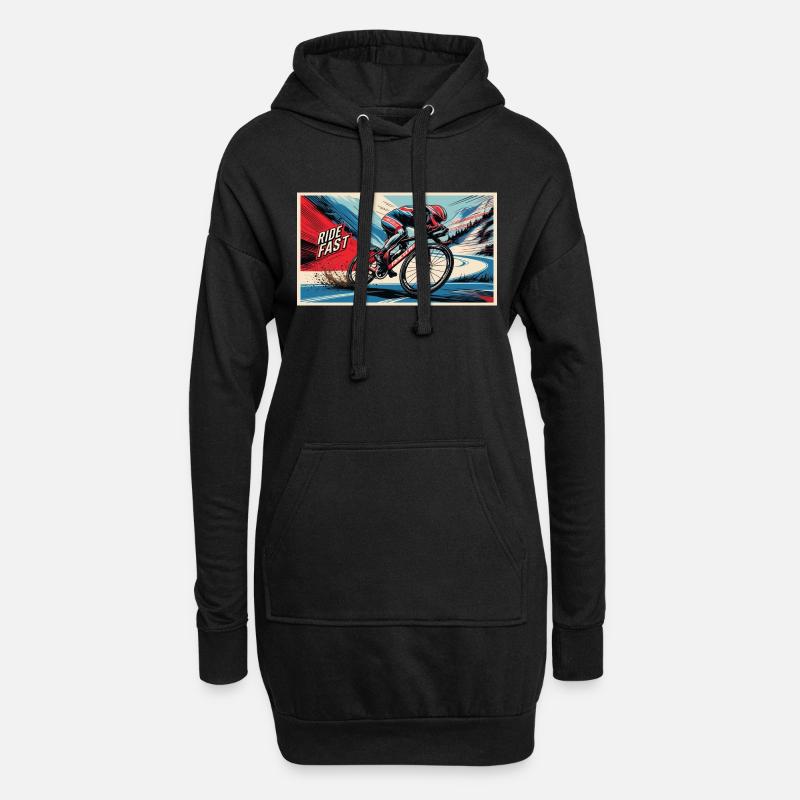 Fahrrad - Hoodie-Kleid - Schwarz