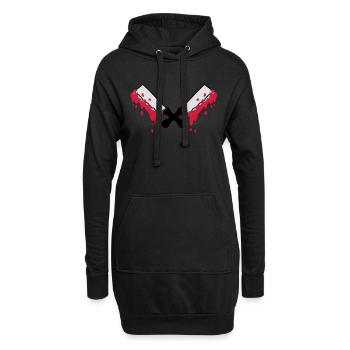bloody_cleavers - Sweat-shirt à capuche long Femme - noir - Devant